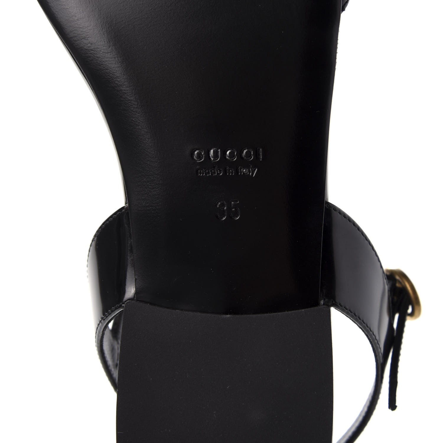 Gucci Patent GG Flat Sandals 35 Black 9 of 12