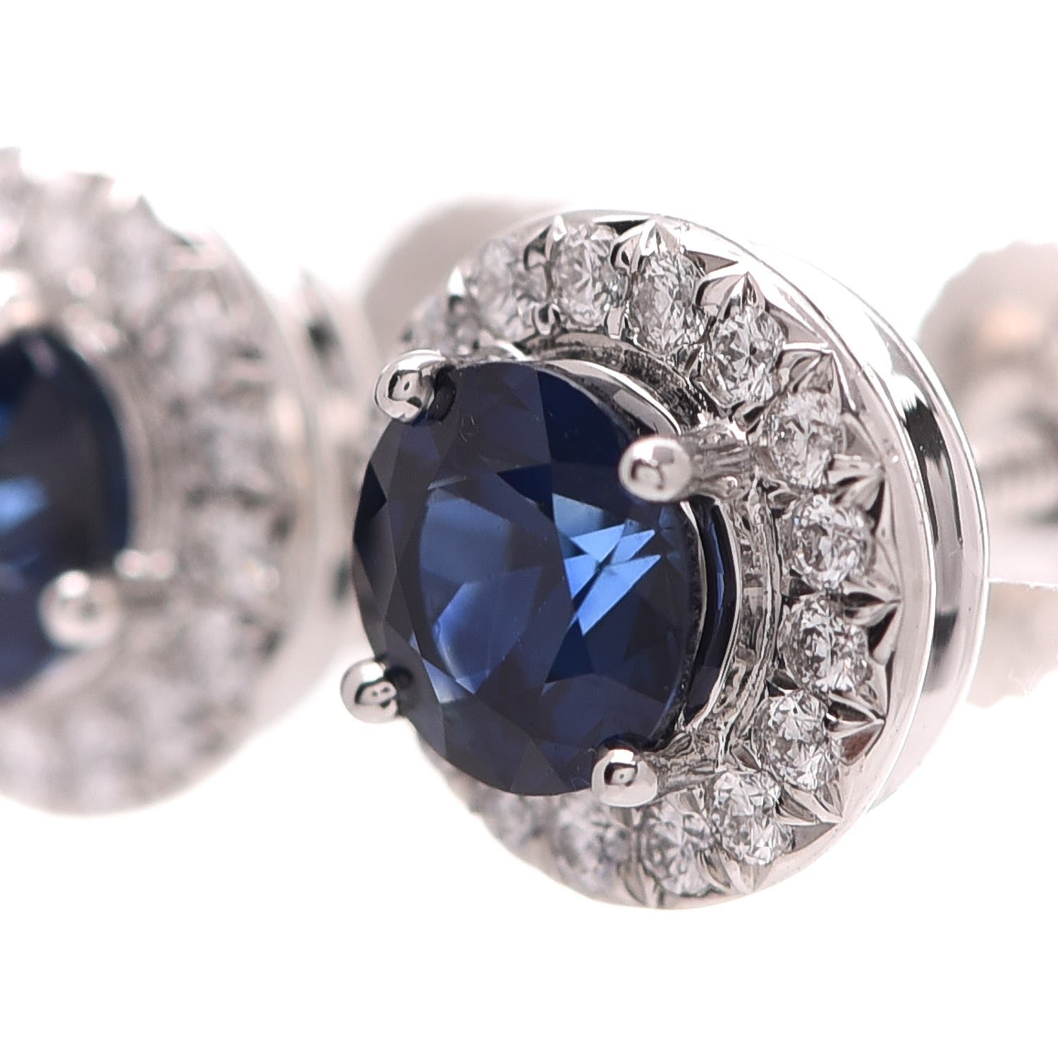 Tiffany Platinum Diamond Sapphire Soleste Earrings 12 of 13