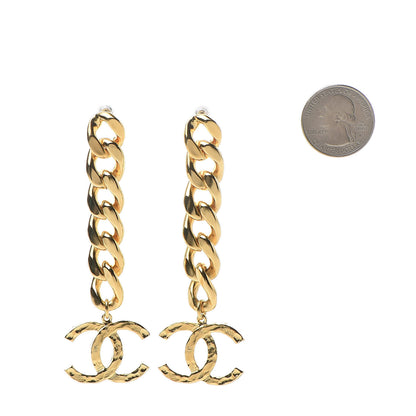 Chanel Metal CC Pick Drop Earrings Gold 2 of 5