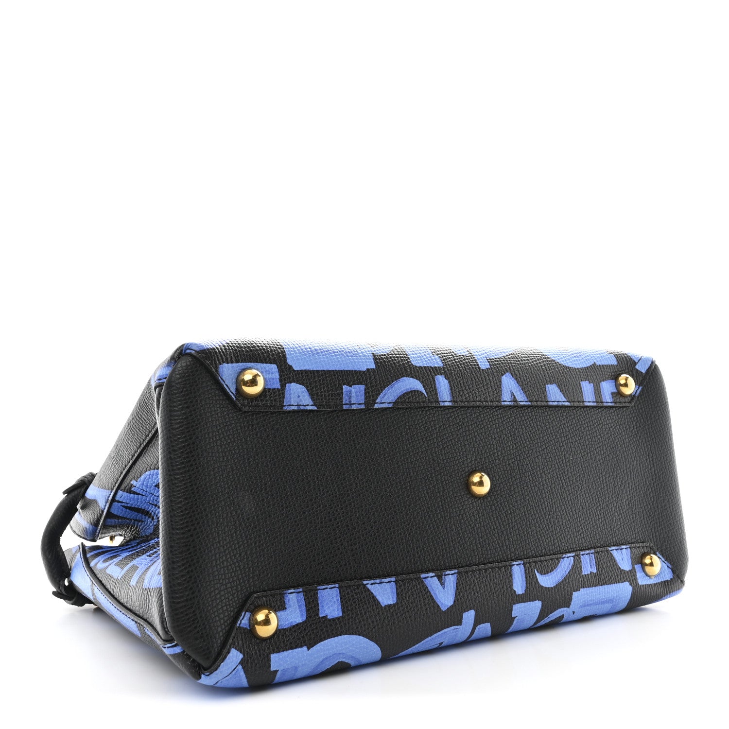 Burberry Grainy Calfskin Graffiti Print Medium Banner Tote Black 4 of 11