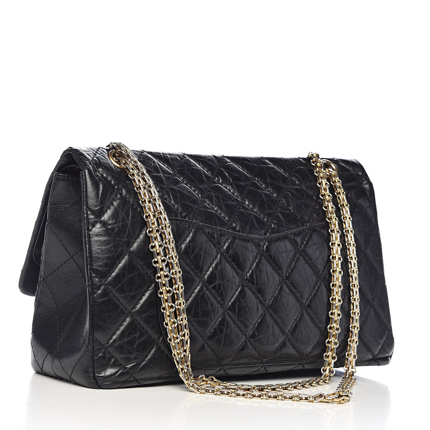 Aged Calfskin Quilted 2.55 Reissue 227 Flap Black