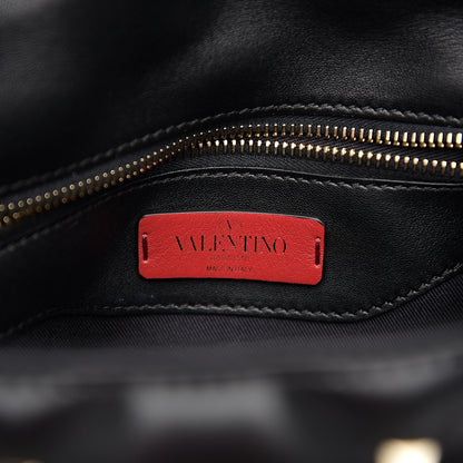 Valentino Garavani Lambskin VLTN Print Candystud Top Handle Bag Black 5 of 9