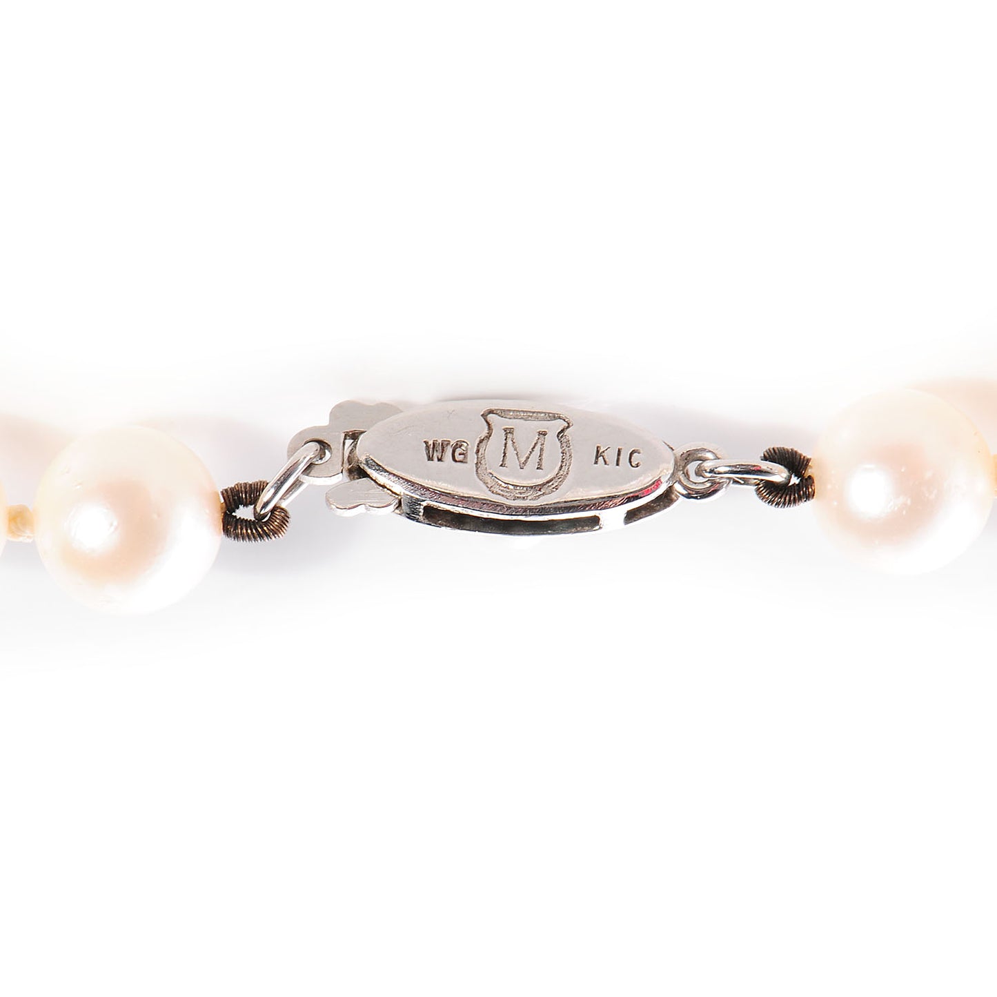 18k White Gold Cultured Akoya 6.5mm Pearl Strand Necklace 16