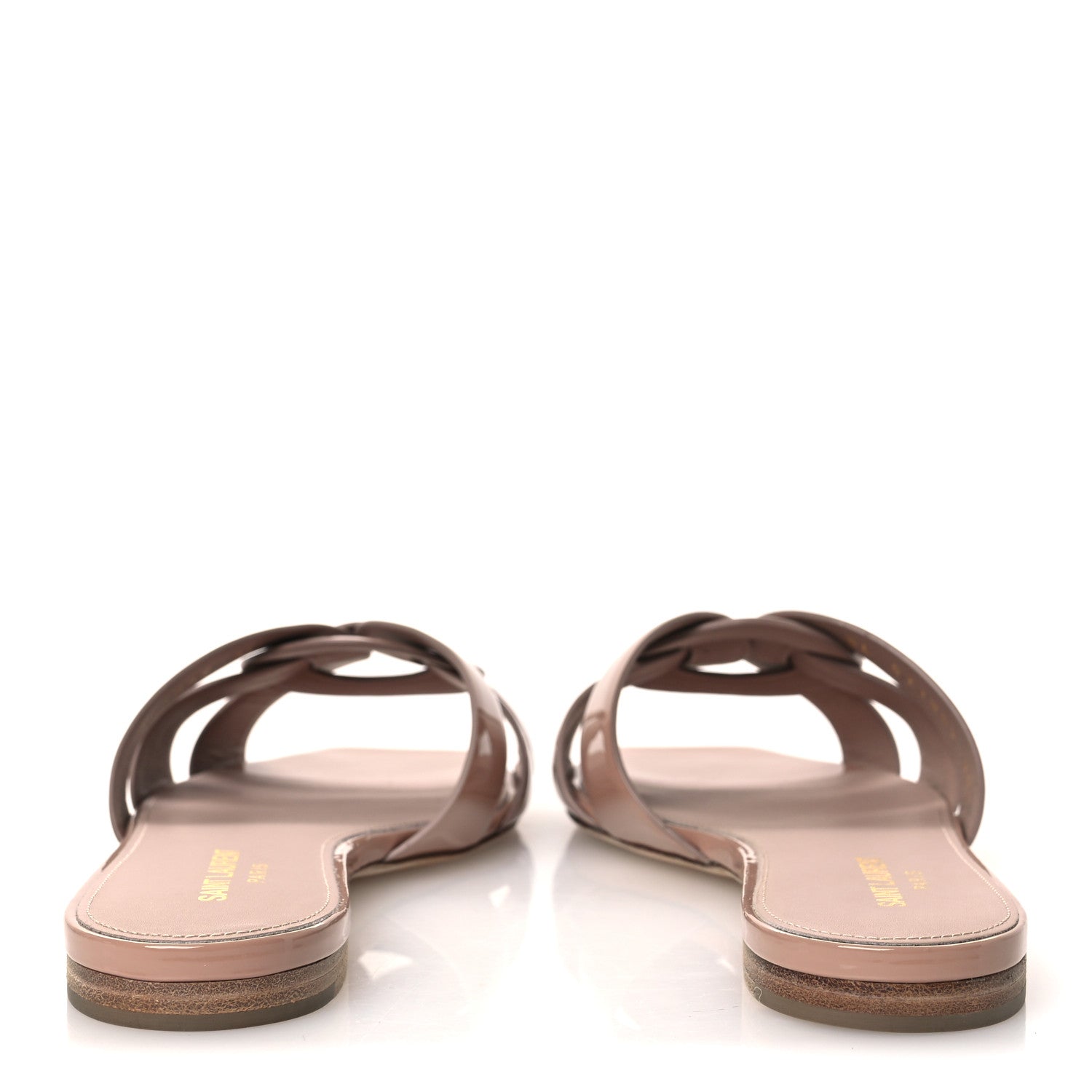 Saint Laurent Patent Tribute 05 Slide Sandals 38.5 Nude 6 of 11