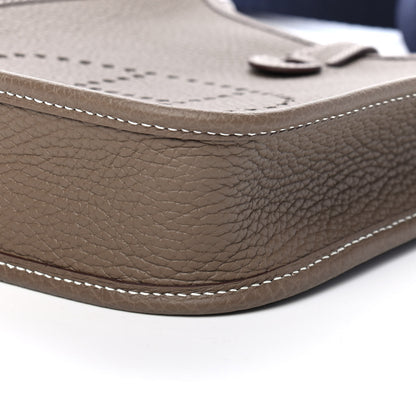 Hermes Taurillon Clemence Amazone Evelyne TPM Etoupe Bleu Indigo 9 of 9