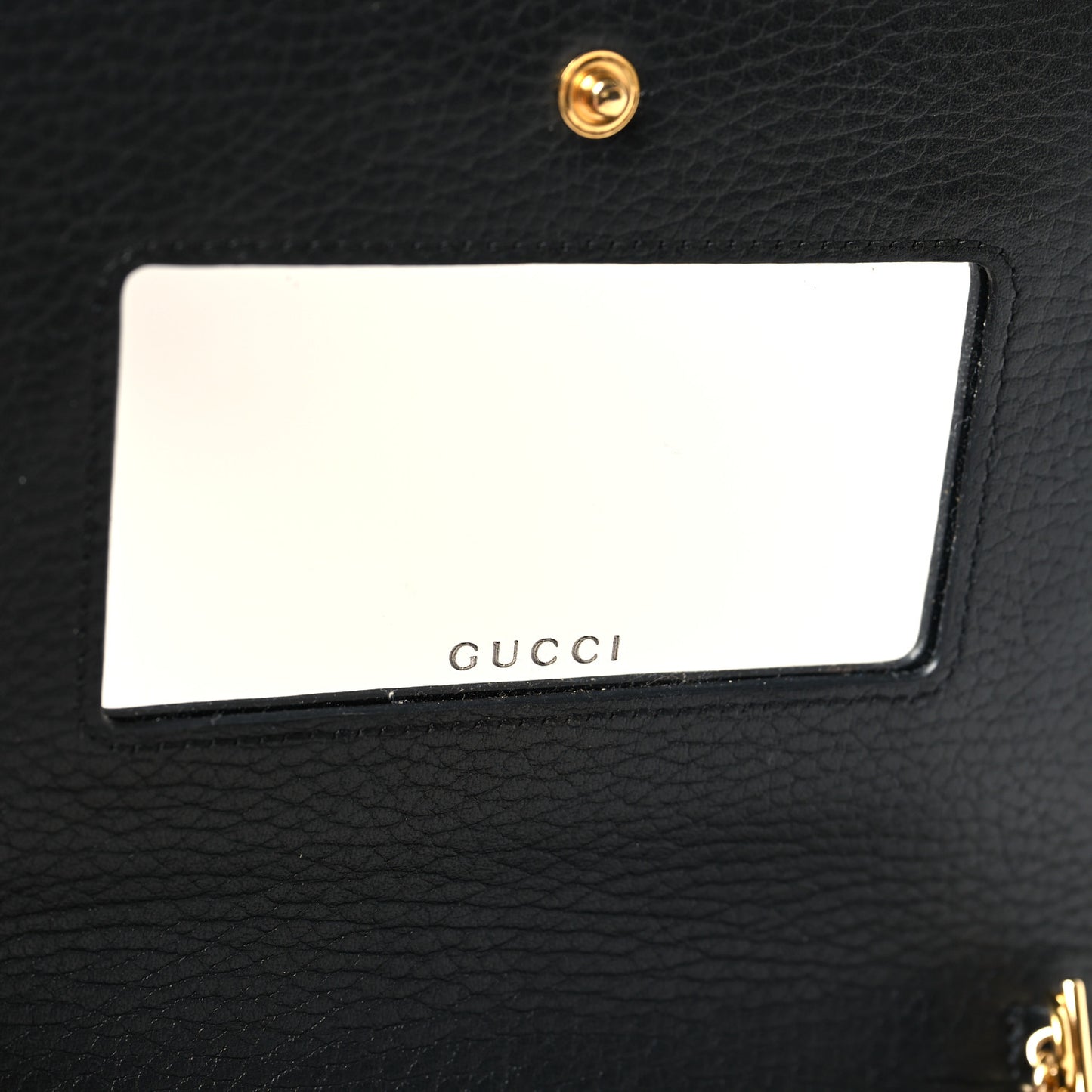 Calfskin Mini GG Marmont Chain Wallet Black