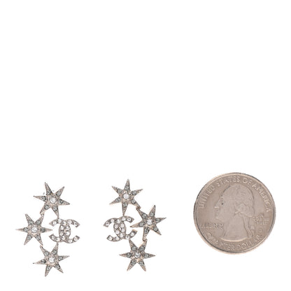 Chanel Crystal CC Star Earrings Silver 2 of 4