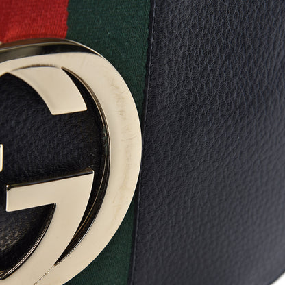 Gucci Calfskin Web Blondie Shoulder Flap Bag Black 6 of 8