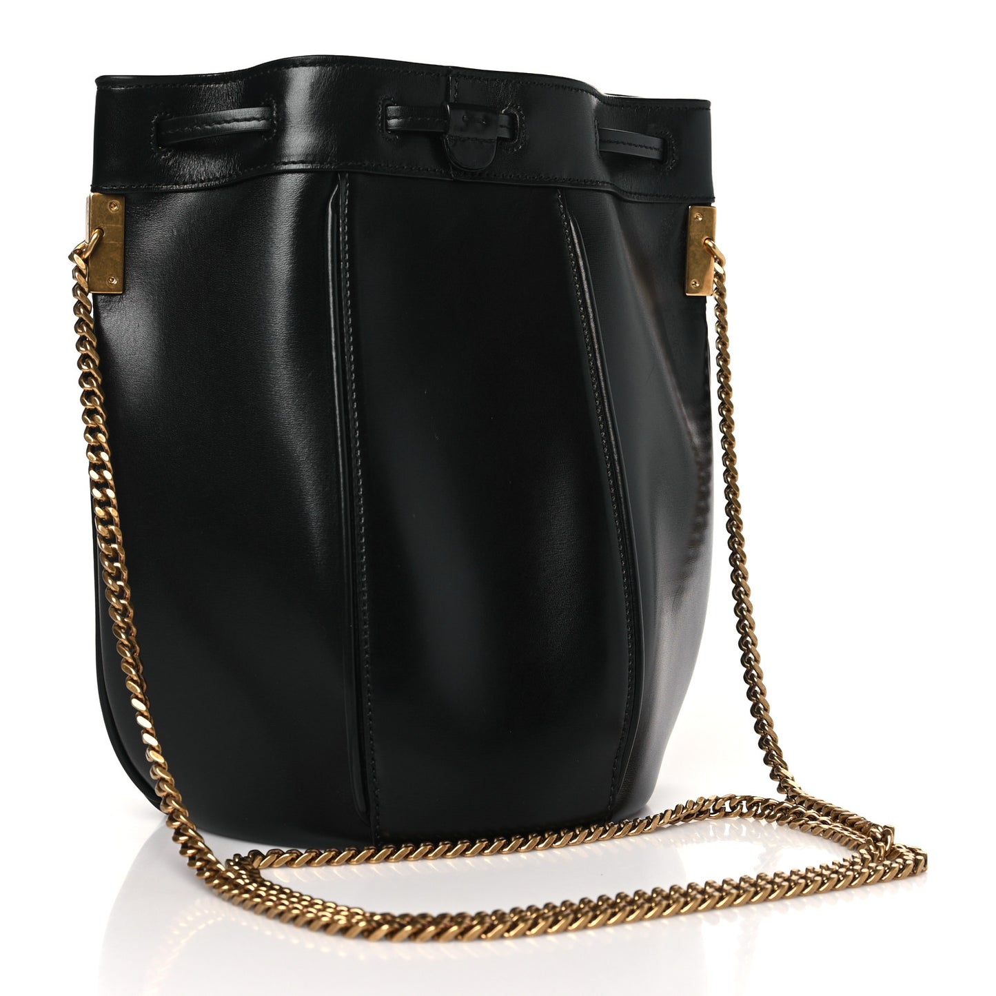 Smooth Calfskin Small Talitha Bucket Bag Black