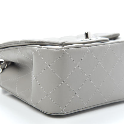 Chanel Lambskin Quilted Mini Square Flap Light Grey 8 of 10