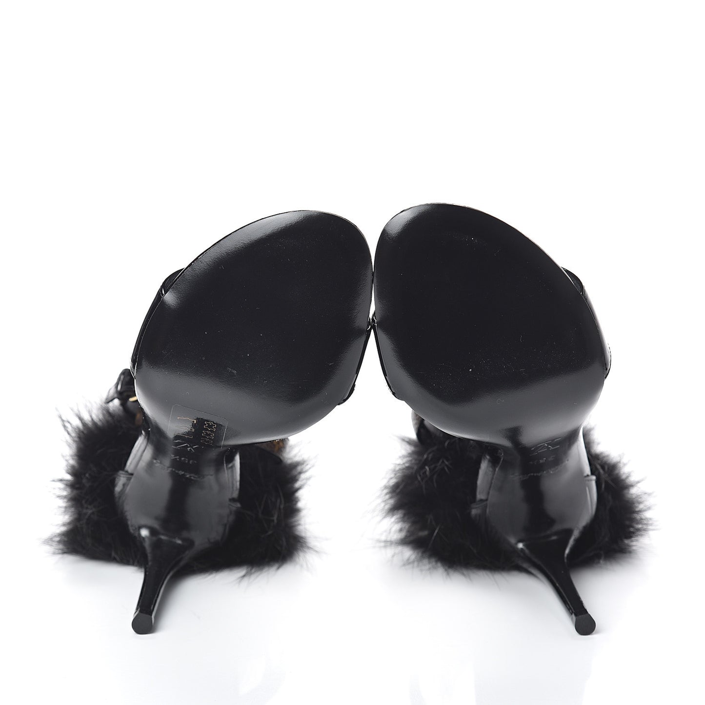 Patent Monogram Call Back Sandals 35.5 Black