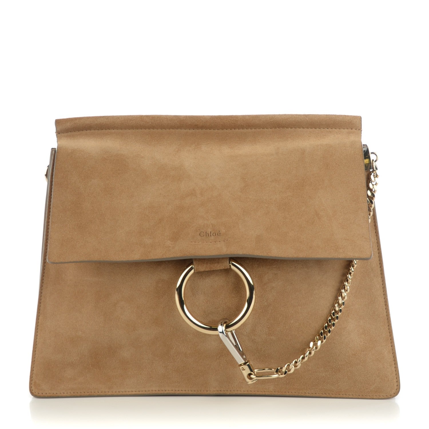 Chloe Suede Medium Faye Shoulder Bag Desert Beige 1 of 7