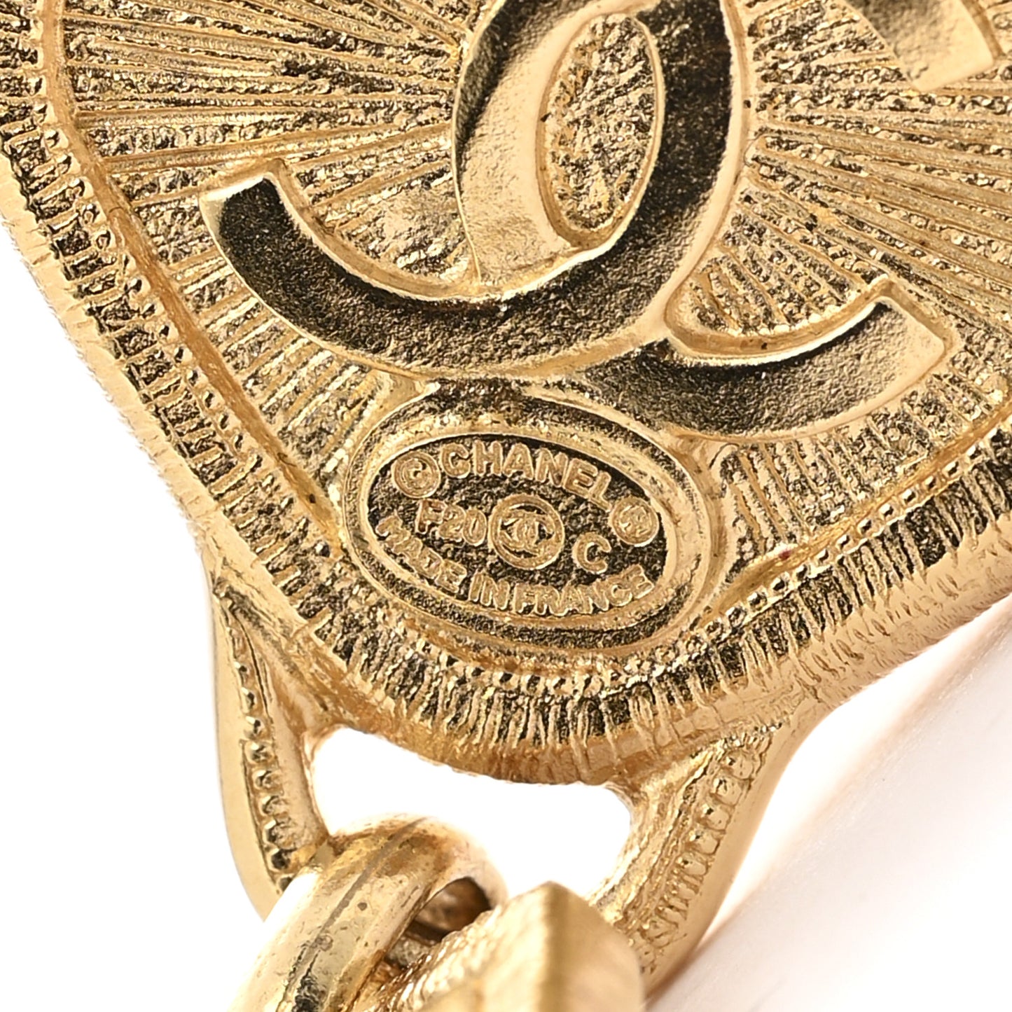 CC Tags Drop Earrings Gold Pink