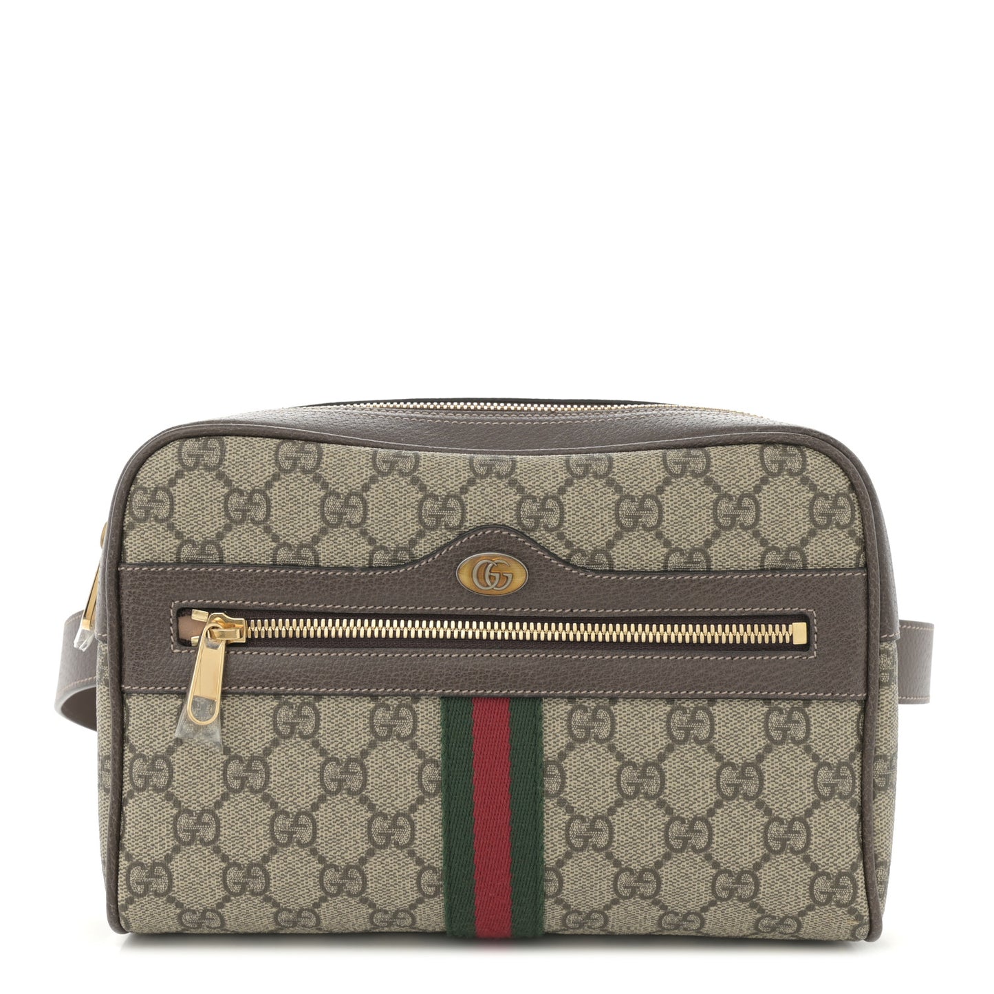 GG Supreme Monogram Web Small Ophidia Belt Bag 95 38 Dark Brown
