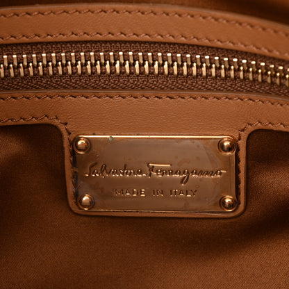 Salvatore Ferragamo Canvas Calfskin Fiamma Bag Sienne 6 of 10