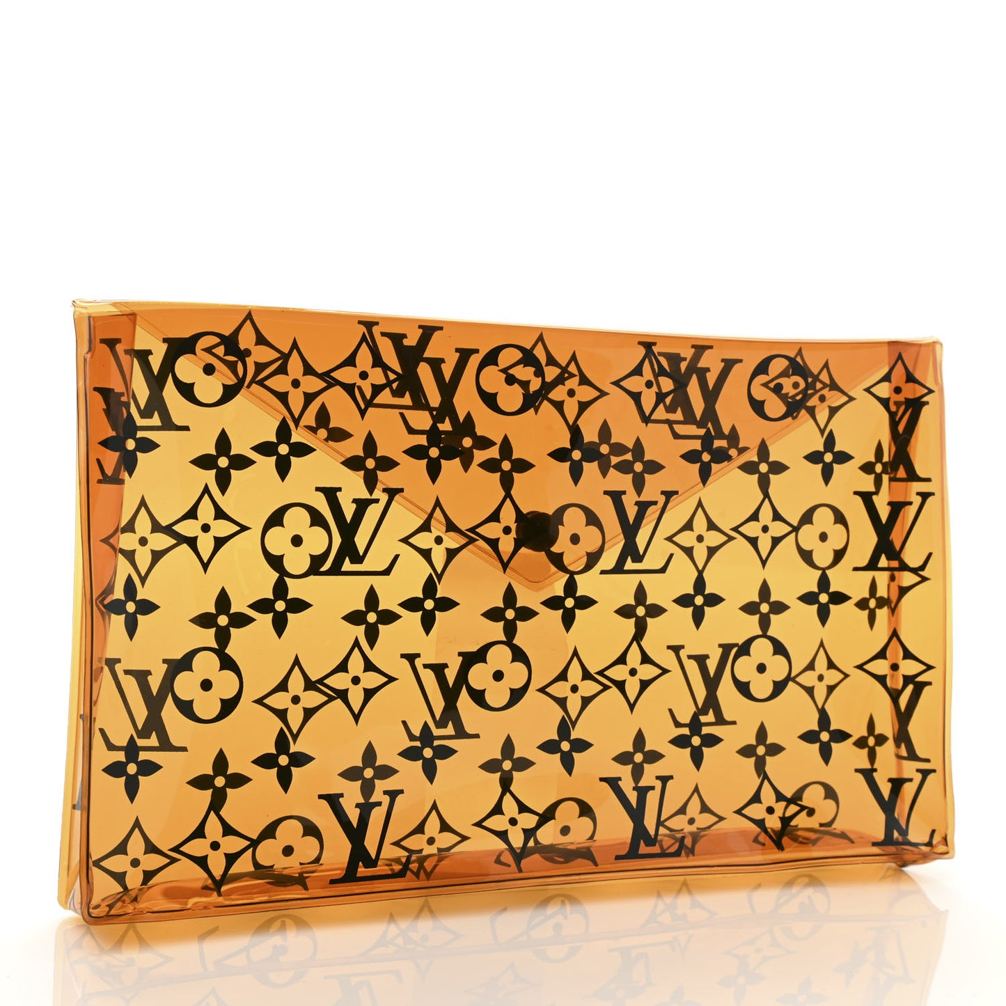 PVC Monogram Printed Envelope Pouch Orange
