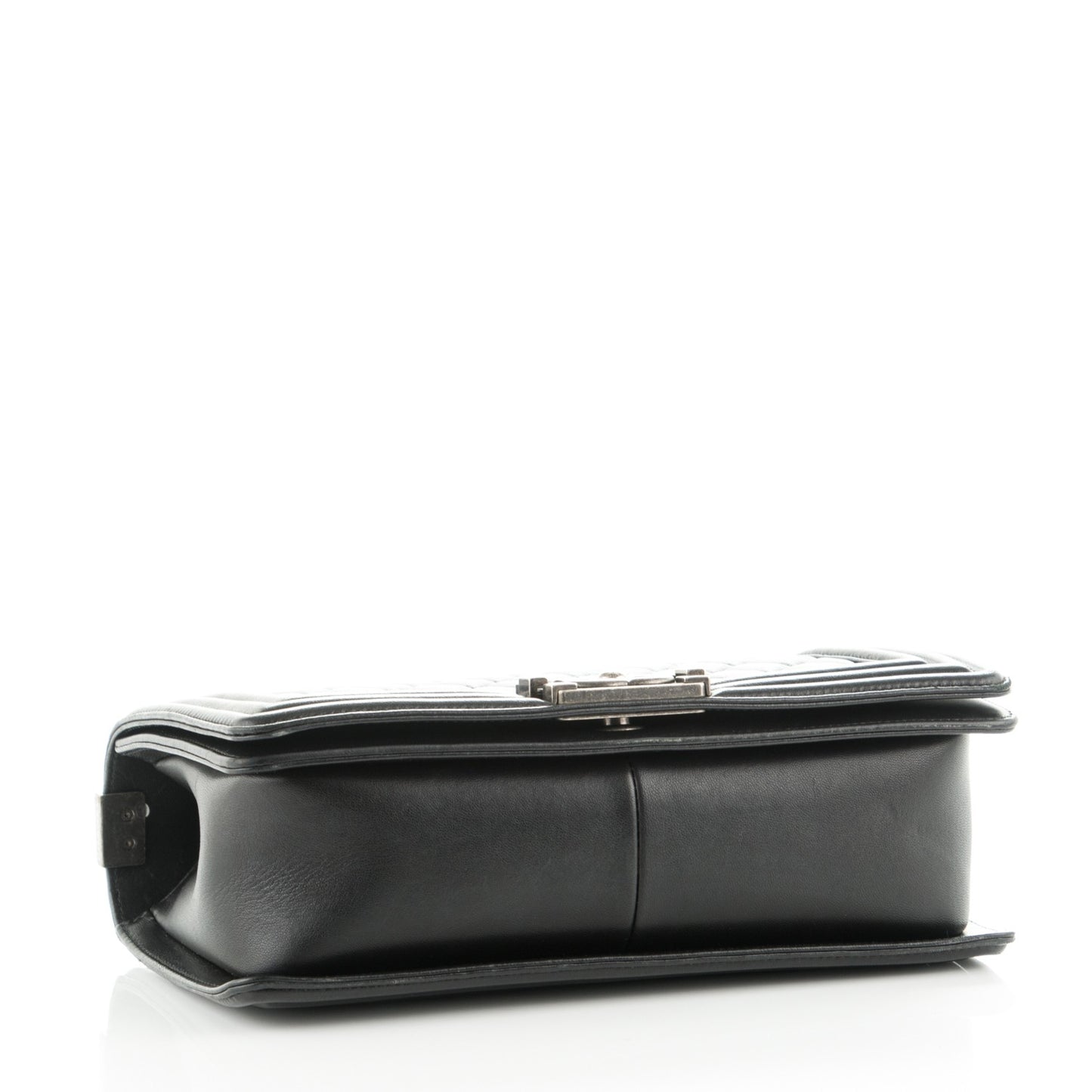 Lambskin Quilted Medium Boy Flap Black