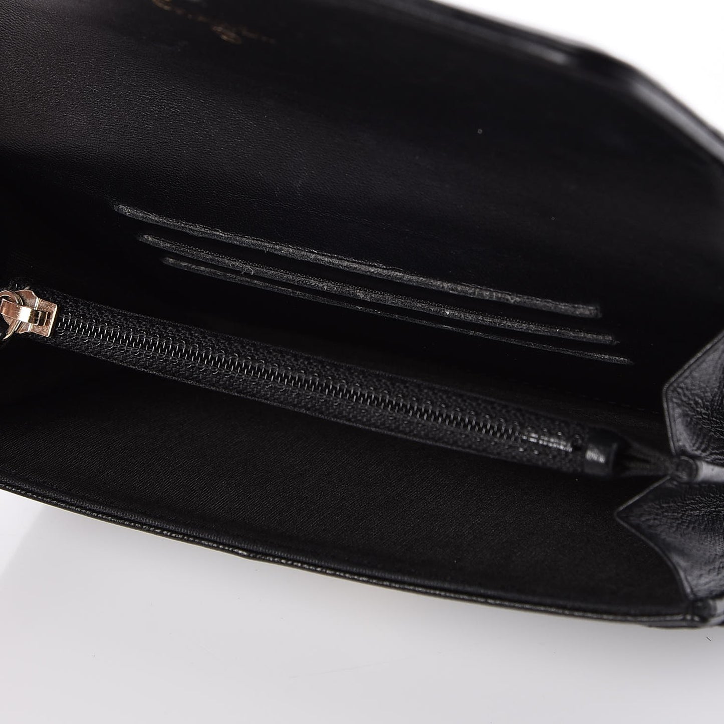 Calfskin Quilted Small Boy Flap Wallet Black