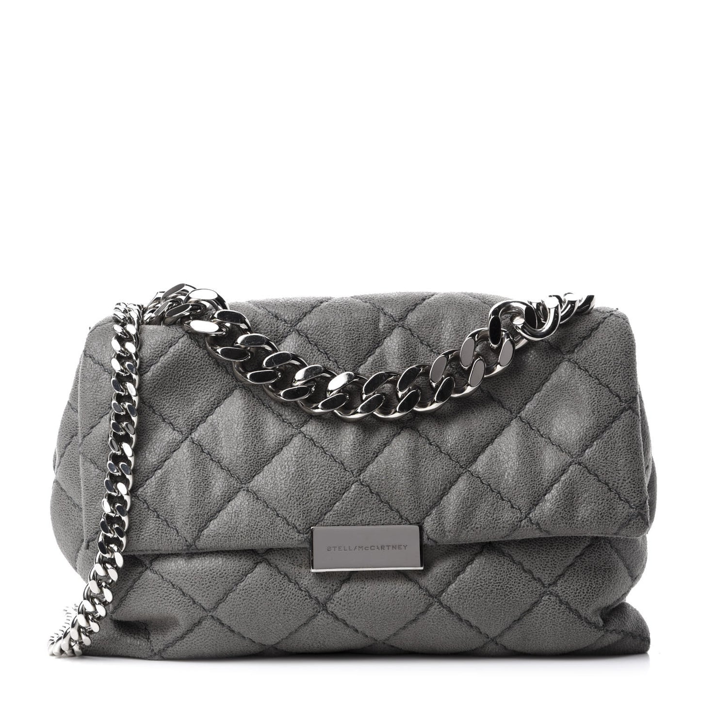 Shaggy Deer Quilted Small Beckett Chain Shoulder Bag Grey