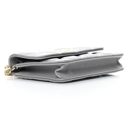 Chanel Caviar Quilted Miss Coco Clutch With Chain Grey 8 of 10
