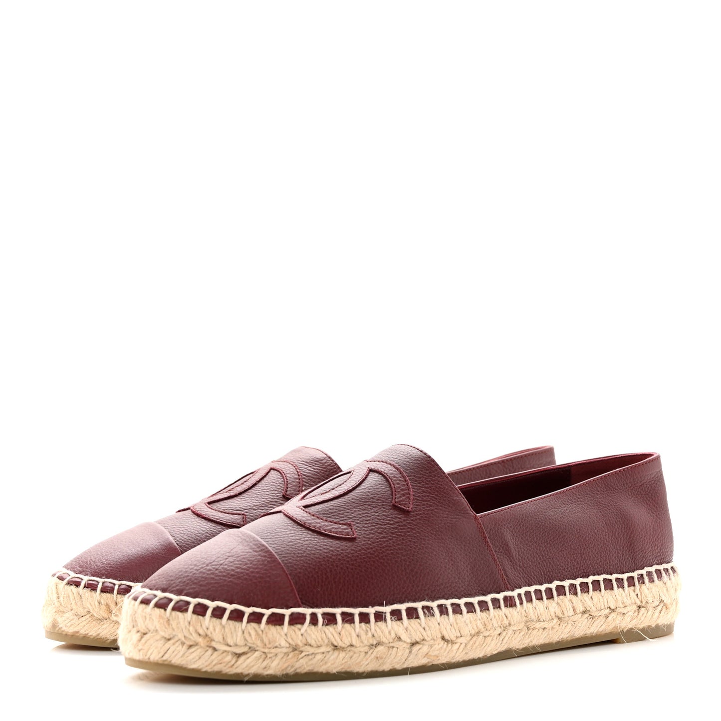 Lambskin CC Espadrilles 39 Burgundy