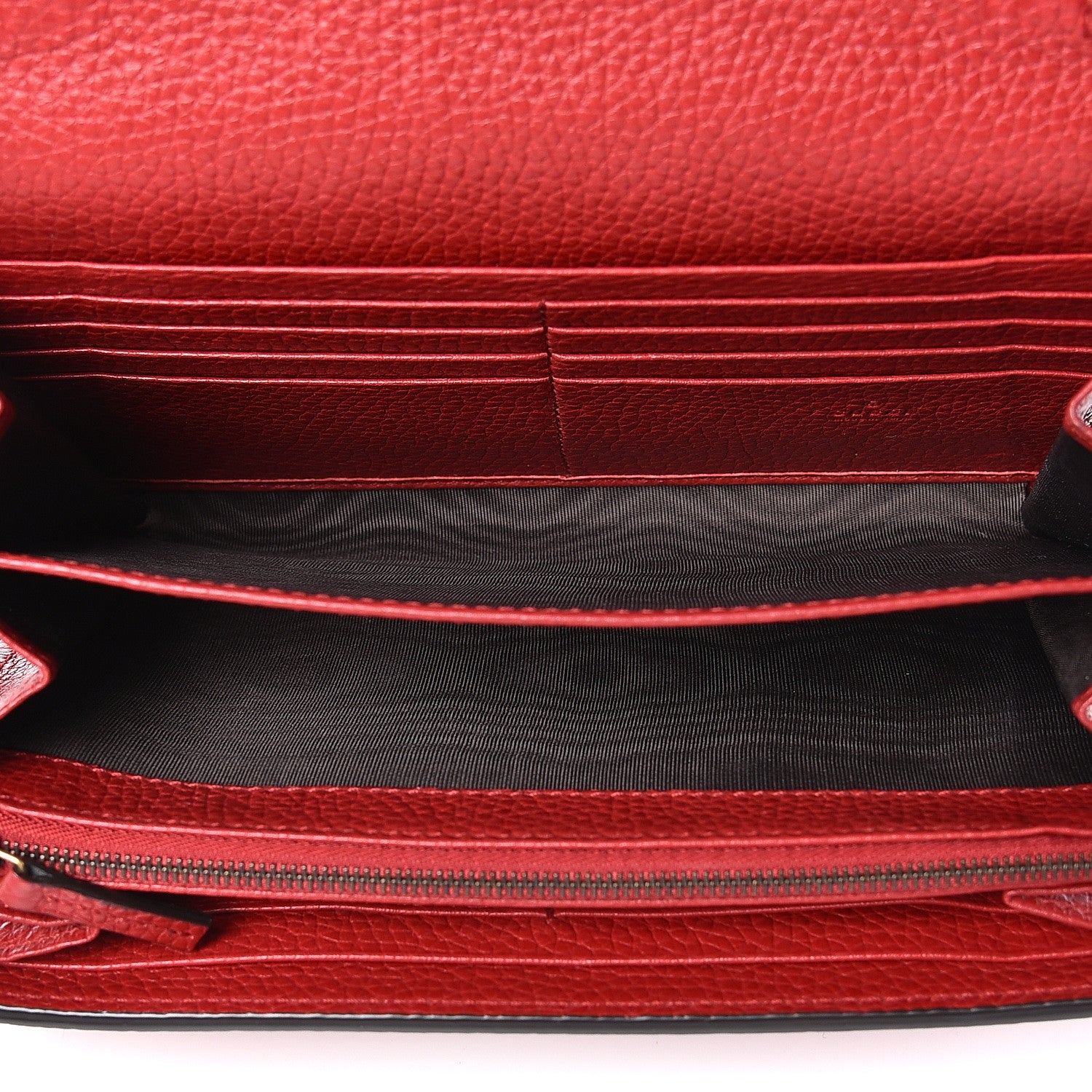 Gucci Calfskin GG Marmont Chain Wallet Vulcanic Red 5 of 10