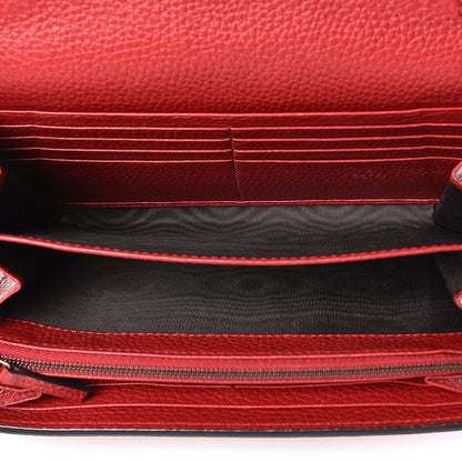 Gucci Calfskin GG Marmont Chain Wallet Vulcanic Red 5 of 10