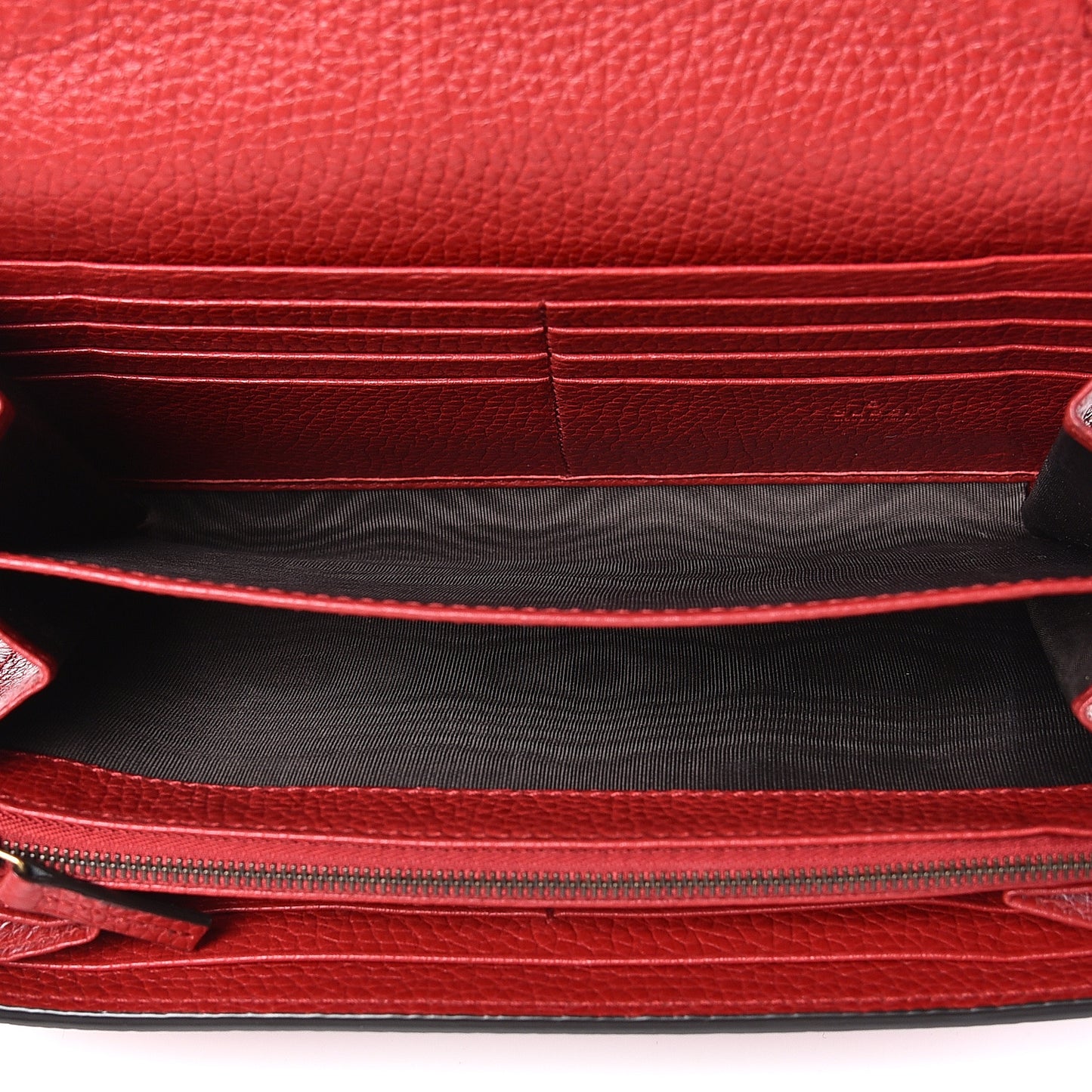 Calfskin GG Marmont Chain Wallet Vulcanic Red