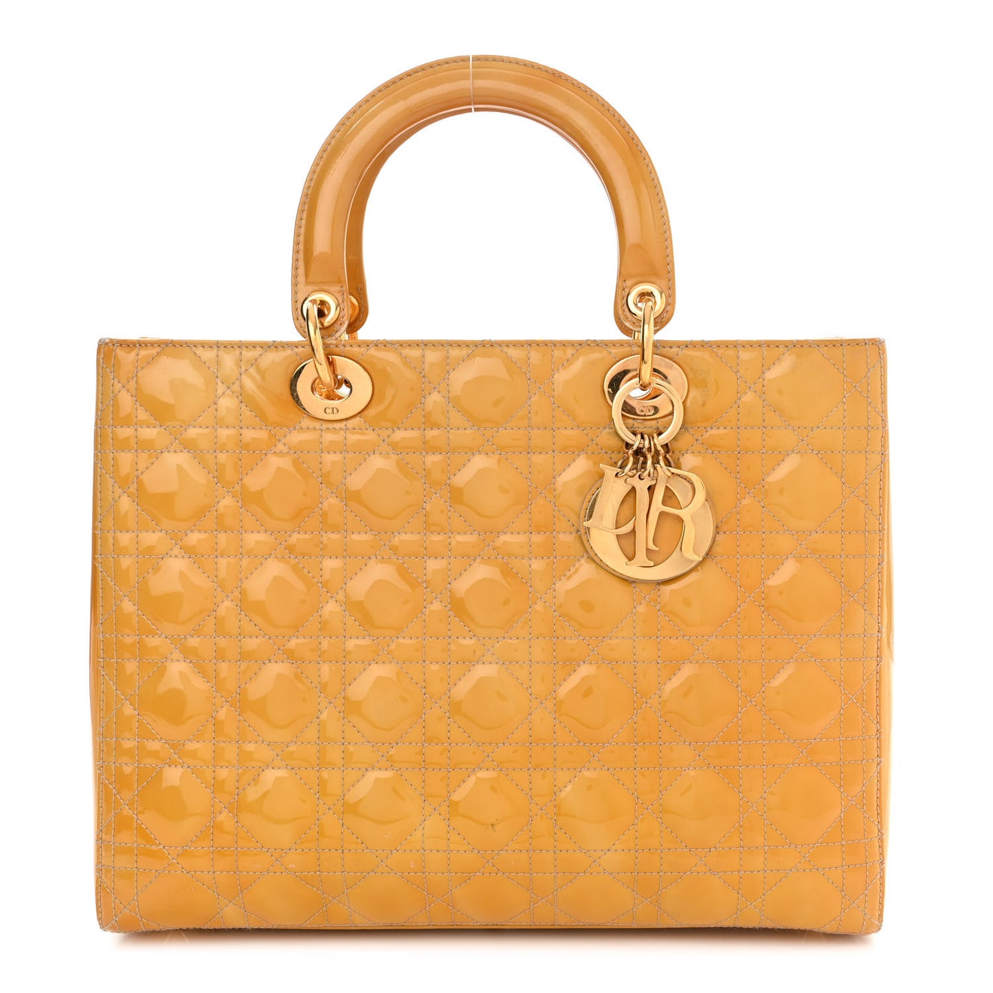 Patent Cannage Large Lady Dior Beige