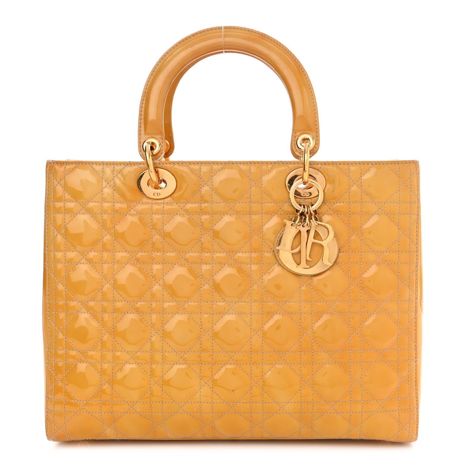 Christian Dior Patent Cannage Large Lady Dior Beige 1 of 22