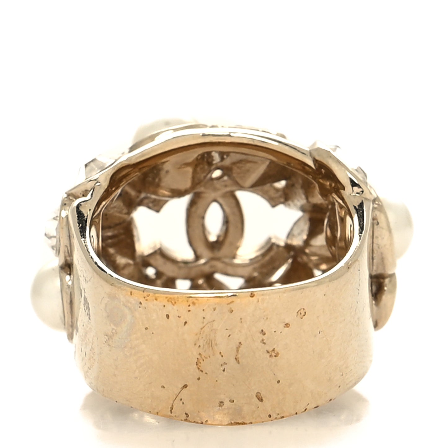 Crystal Pearl CC Ring 49/5 Gold