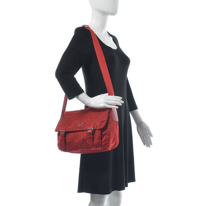 Prada Nylon Vela Messenger Bag Red 2 of 13