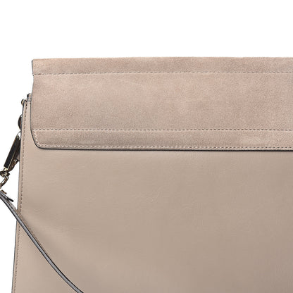 Chloe Calfskin Suede Medium Faye Shoulder Bag Motty Grey 10 of 10