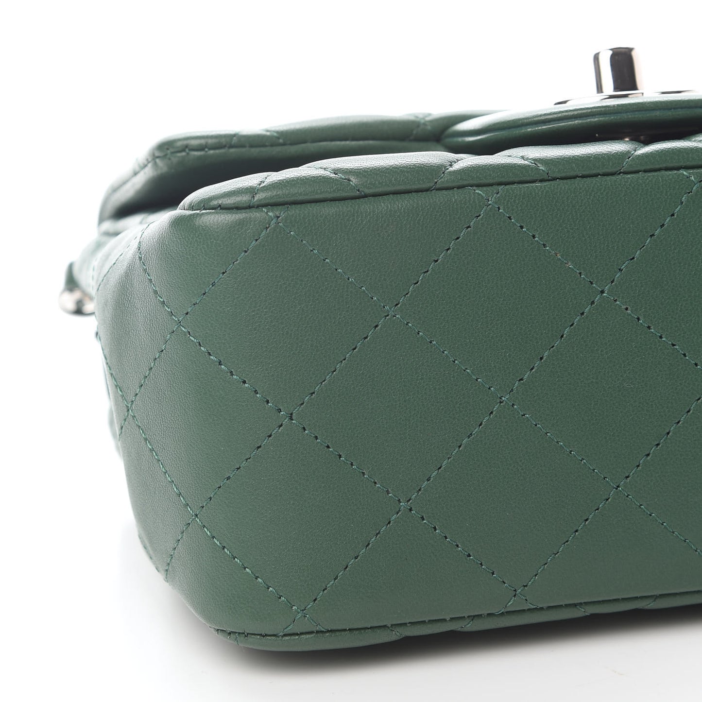 Lambskin Quilted Mini Square Flap Green