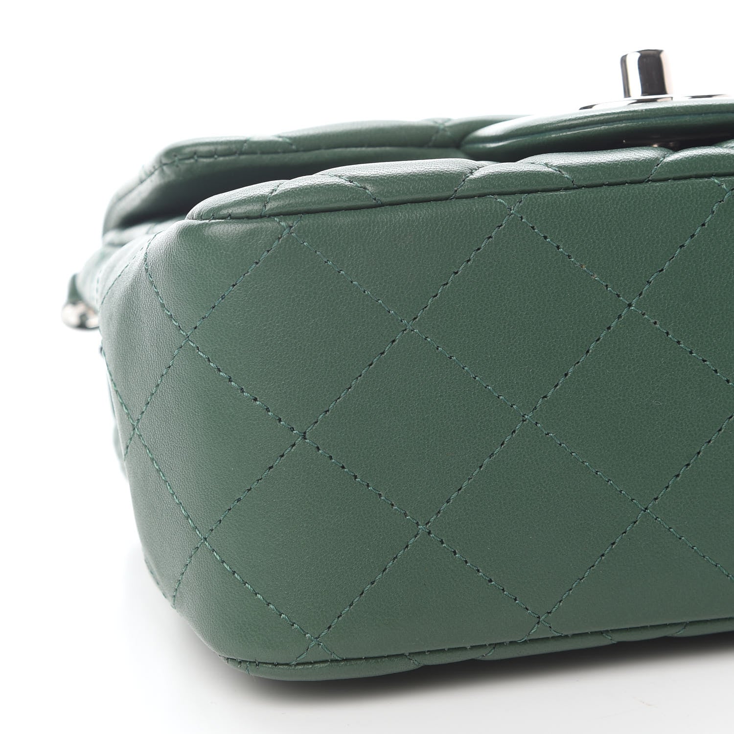 Chanel Lambskin Quilted Mini Square Flap Green 9 of 9