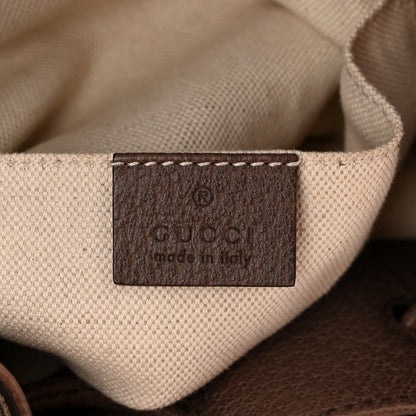 Gucci GG Supreme Monogram Neo Vintage Drawstring Bucket Backpack Beige New Acero Crop 5 of 9