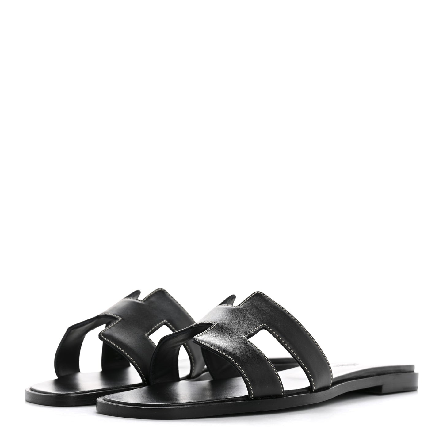 Box Calfskin Oran Sandals 38 Black