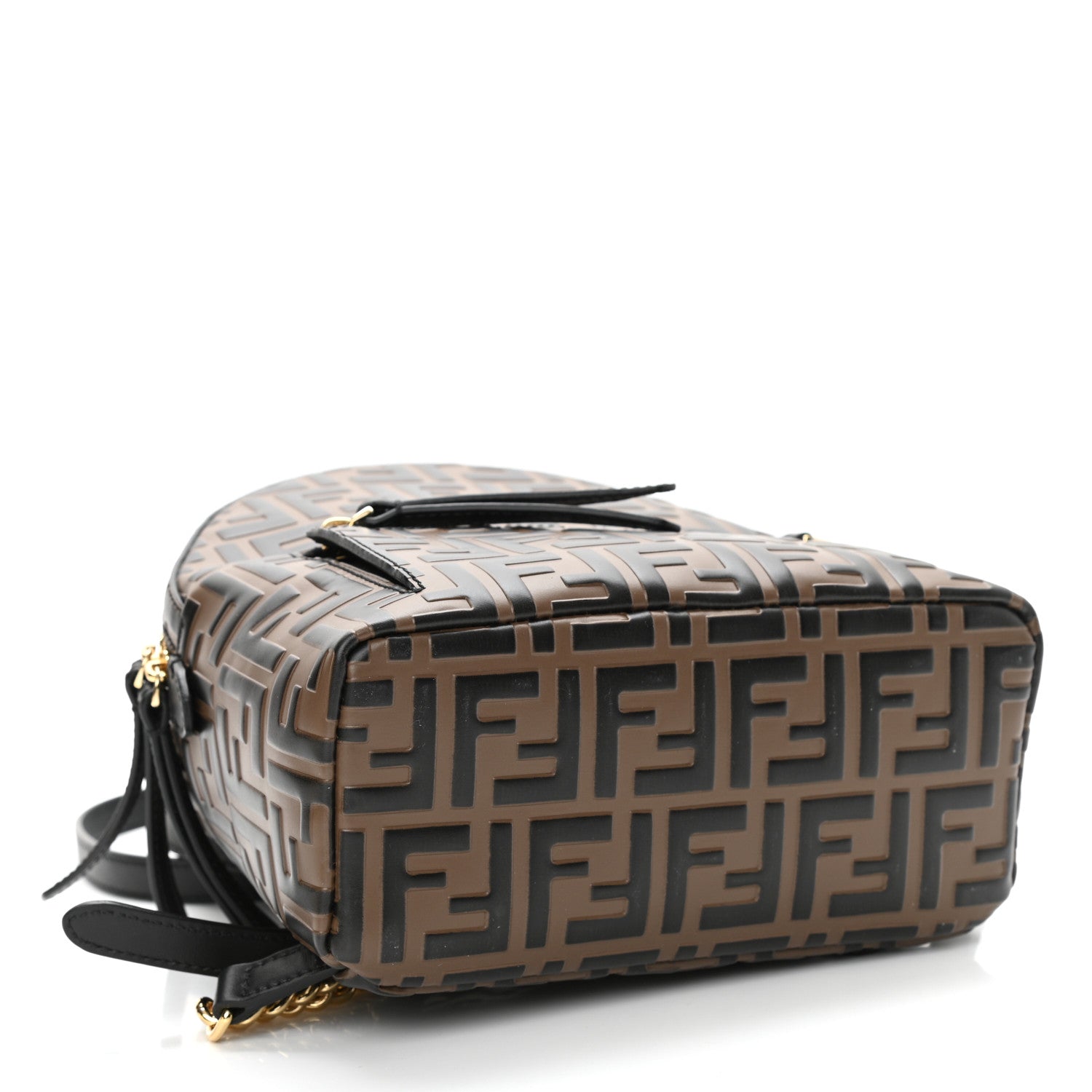 Fendi Vitello Bi-Color FF 1974 Embossed Mini Backpack Maya Black 4 of 10