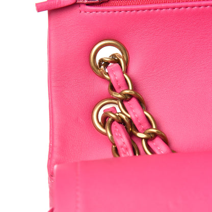 Chanel Lambskin Chevron Quilted Jumbo Double Flap Pink 12 of 14