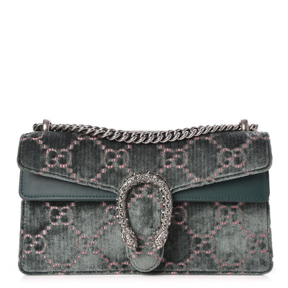 Gucci Velvet Moon Calfskin Crystal GG Monogram Small Dionysus Shoulder Bag Avio Dusty Pink Black Diamond 1 of 8