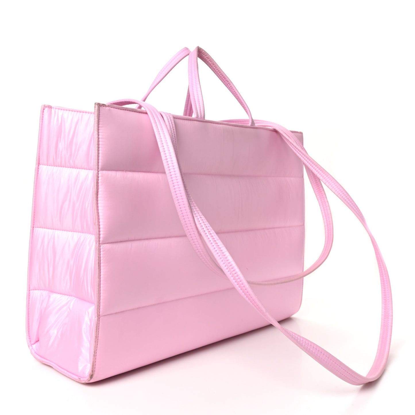 Nylon Large Puff Shopping Bag Pink