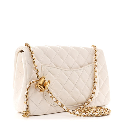 Chanel Shiny Lambskin Quilted Small Single Flap Ecru 3 of 10