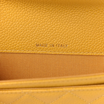 Chanel Caviar Quilted Flap Card Holder Yellow 7 of 9