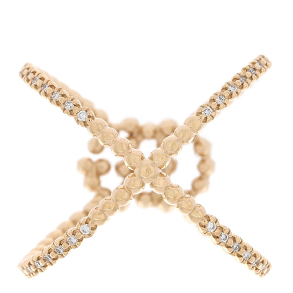 Gucci 18K Yellow Gold Diamond Running G Cross Ring 50 5.25 3 of 5
