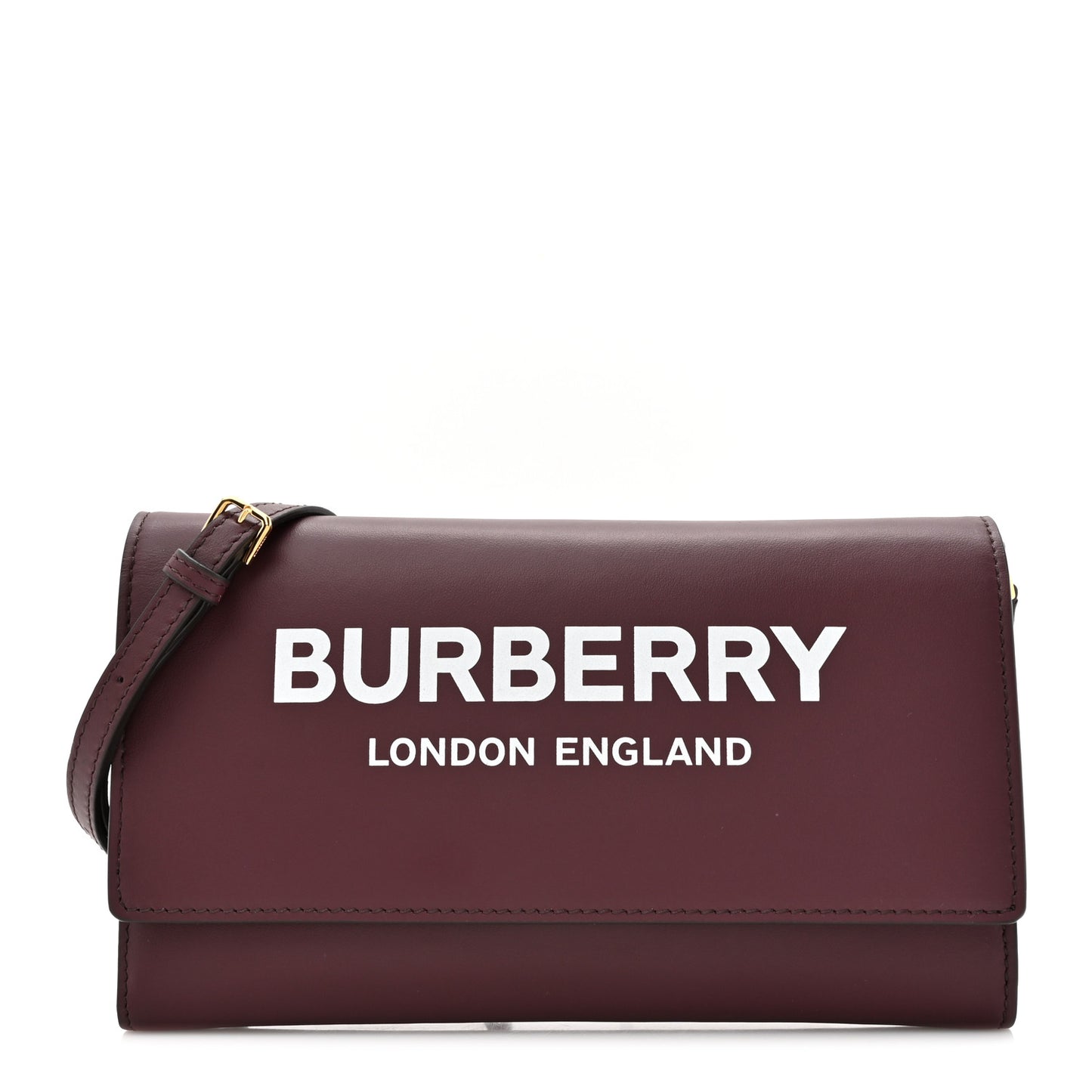 Calfskin Logo Hazelmere Wallet With Detachable Strap Deep Maroon