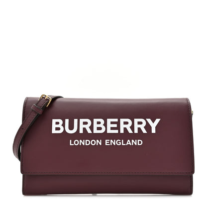 Burberry Calfskin Logo Hazelmere Wallet With Detachable Strap Deep Maroon 1 of 10