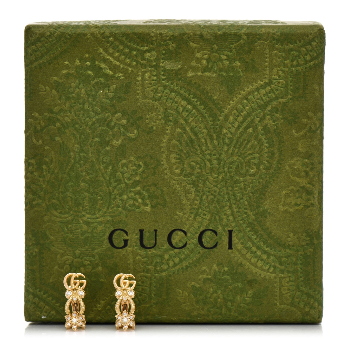 18K Yellow Gold Diamond Flora Pave Earrings