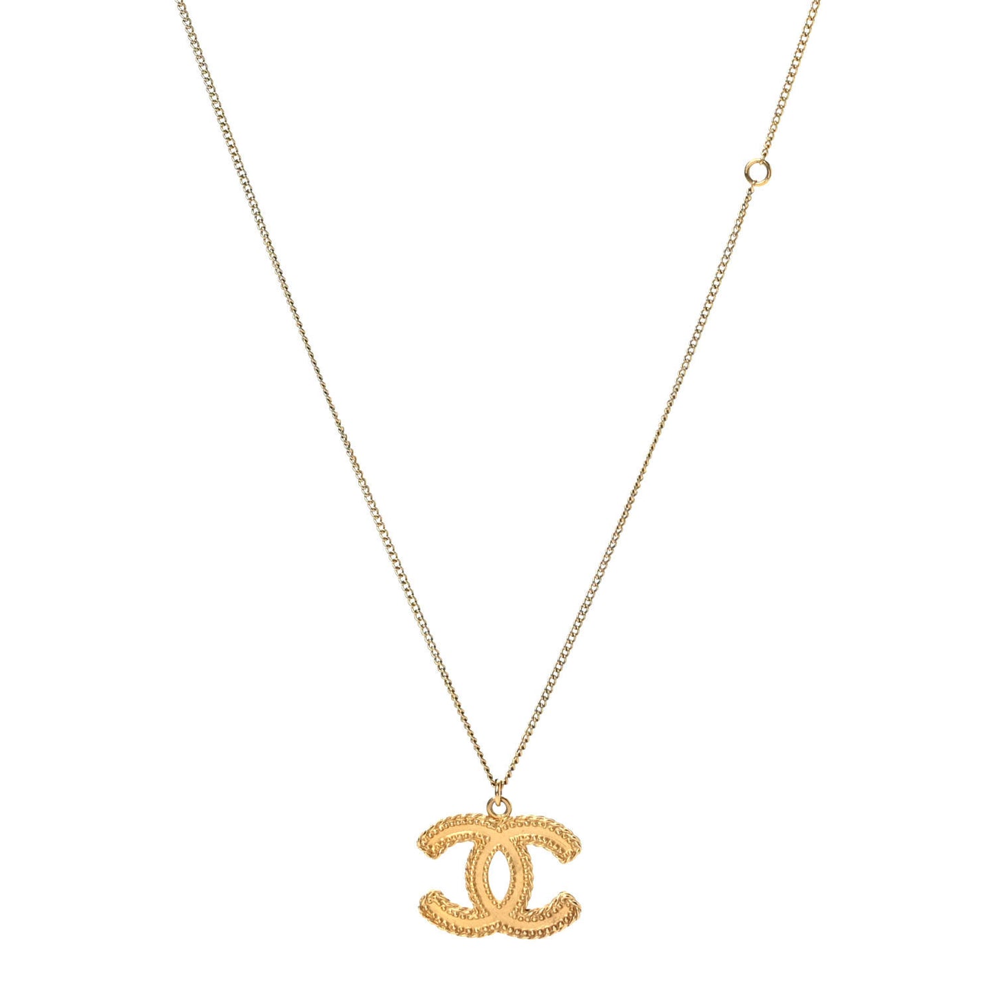 Metal CC Necklace Matte Gold