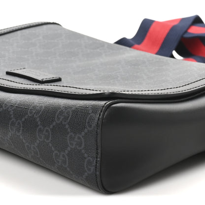 Gucci GG Supreme Monogram Appia Calfskin Web Crossbody Bag Black Grey 10 of 10
