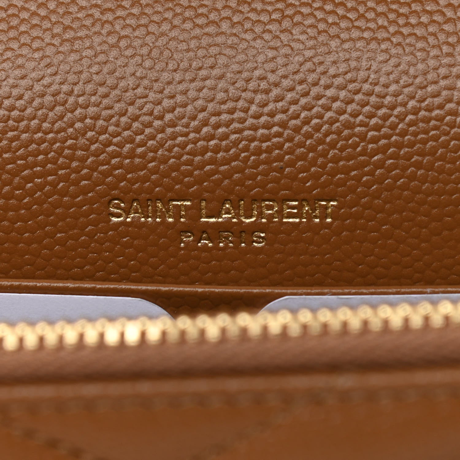 Saint Laurent Grain De Poudre Matelasse Chevron Monogram Envelope Chain Wallet Natural Dark 5 of 10